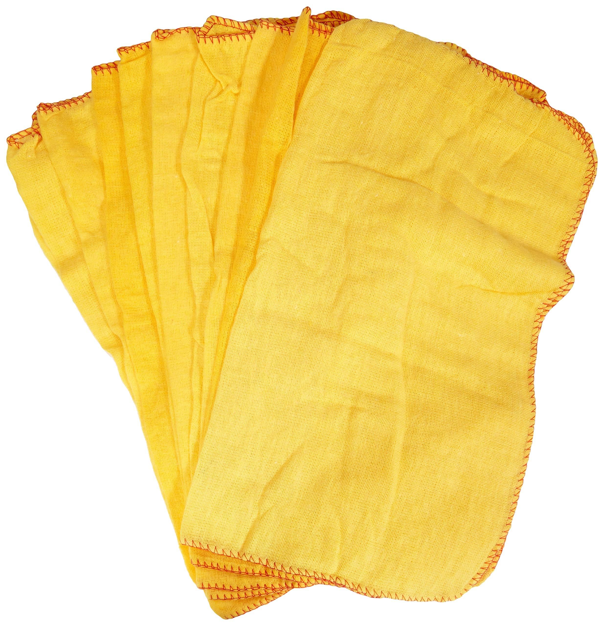Jantex Dusters (Pack of 10), Yellow, Reusable Dusting Cloths, Cotton, Machine Washable, Clean & Polish Surfaces, Hods Dust for Pristine Finish, Colour-Coded Cleaning, E943