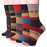 Womens Wool Socks Thermal Boot Long Crew Thick Heavy Comfy Fuzzy Winter Warm Ladies Work Soft Long Socks for Cold Weather