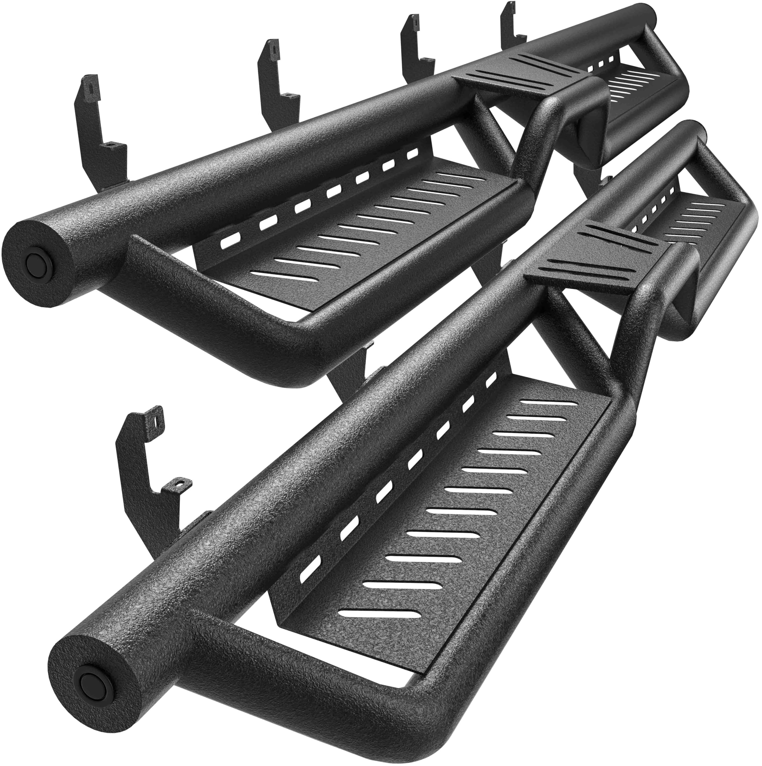 Photo 1 of YITAMOTOR Running Boards & Side Steps Compatible with 2019-2026 Chevy Silverado/GMC Sierra 1500 Crew Cab, 2020-2026 2500HD 3500 HD, Black Powder Coated Nerf Bar with Two-Stair