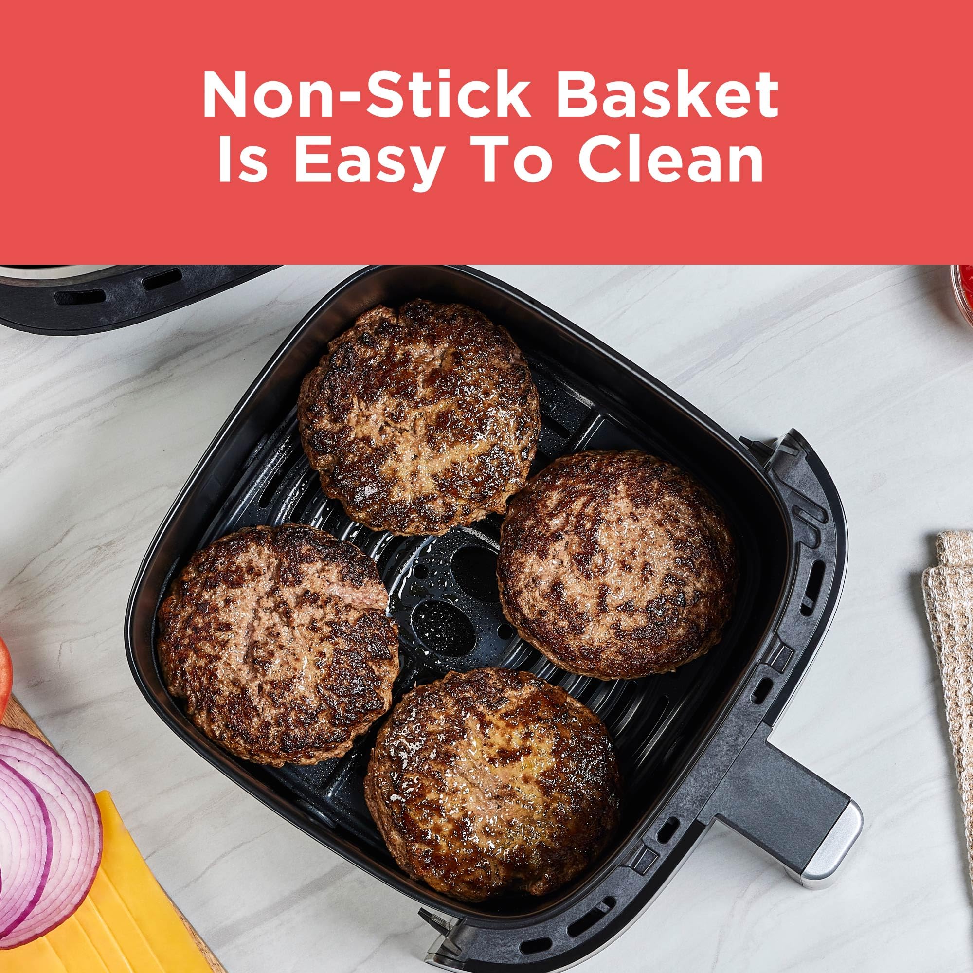 Freidora de aire BLACK+DECKER Purifry de 4 cuartos de galón, sabor crujiente y frito sin grasa, además de hornear, deshidratar y mantener los alimentos calientes, pantalla táctil digital y apagado automático