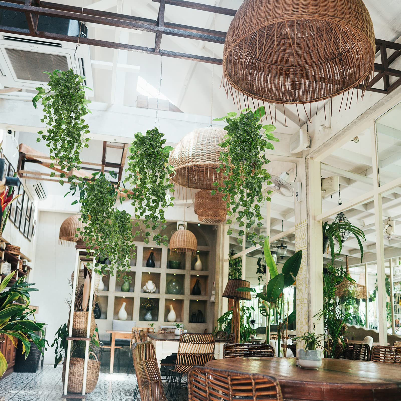 2Pcs Fake Plants for Outside Fake Plant Decor 3.1ft Artificial Hanging