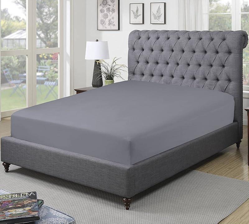 Sapphire Collection 300 Thread Count Egyptian Cotton Fitted Sheets - Grey