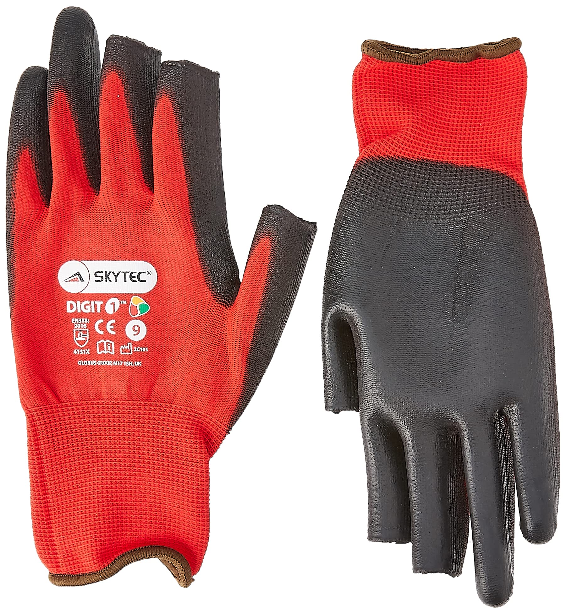 Skytec Digit 1 Large Work Safety Glove - Red/Black (1 Pair)