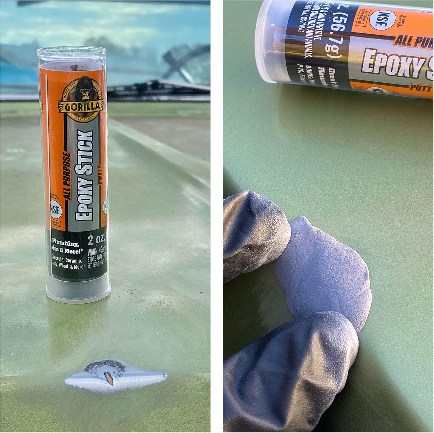 Gorilla All Purpose Epoxy Putty Stick, 2 ounce, Grey, (Pack of 1): Home Improvement