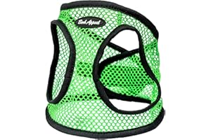 Bark Appeal Green Netted Step-in Dog Harness for Small-Medium Pets – Updated Sizing, Remeasuring is Essential – Soft Netted Mesh – Anti-Choke with Adjustable Strap & Heavy Duty Clip – XS