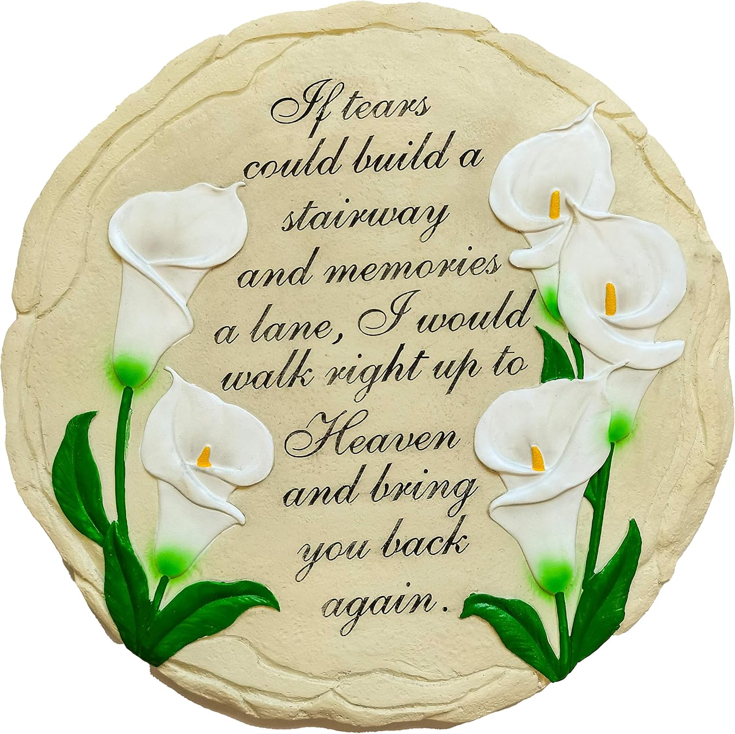 Hardscaping Materials - Spoontiques - Garden Décor - If Tears Could Build A Stairway Memorial Tulips Stepping Stone - Decorative Stone for Garden