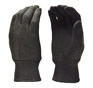 G & F 4408 Heavy Weight 9OZ. Cotton Brown Jersey Work Gloves, Knit Wrist, Sold by Dozen (12-Pairs) - Large