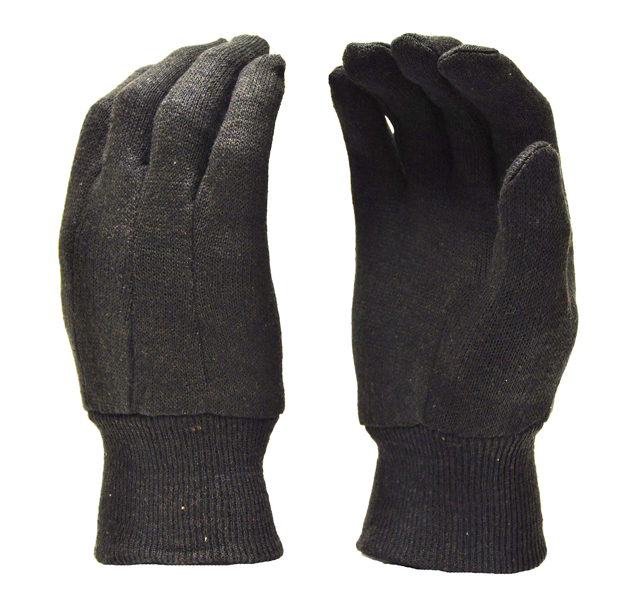 Photo 1 of Heavy Weight 9OZ. Cotton Brown Jersey Work Gloves, Knit Wrist, Sold by Dozen (12-Pairs) - X-Large