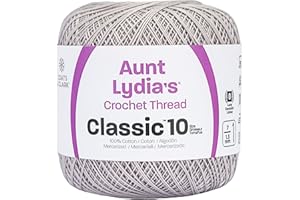 Coats Crochet 154-435 Aunt Lydia's Crochet, Cotton Classic Size 10, Silver