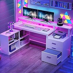 YITAHOME L Shaped Desk with 3 Drawers, 65" Corner