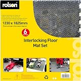 Rolson Floor Mat Set 1230mm x 1825mm 6 Pieces Black Edging Strips view 3