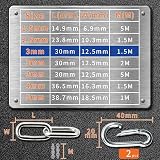 SWTYExt 304 Stainless Steel Heavy Duty Chain 3mm x 1.5m with Carabiner for Gate view 3
