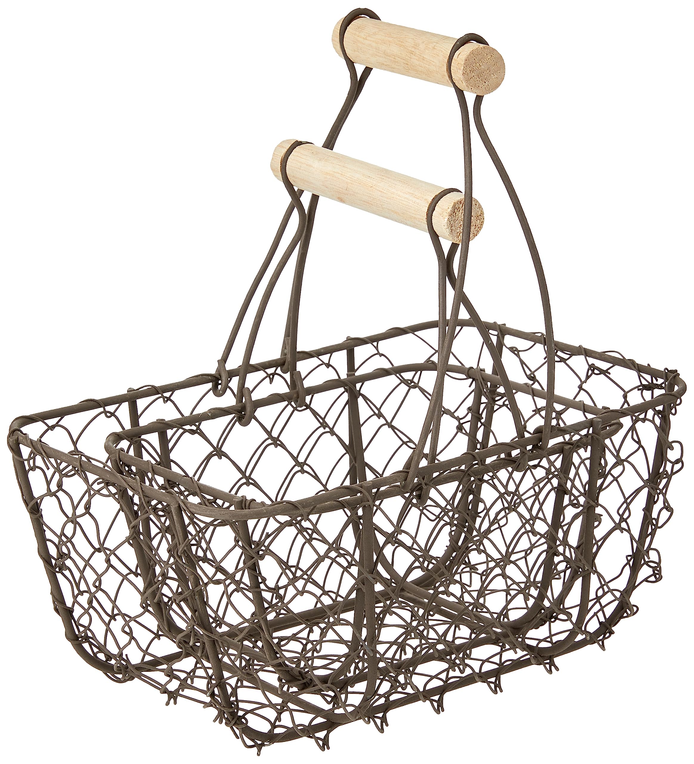 Rayher Set of Two Decorative Wire Baskets with Handle, Vintage Wire Basket for Wedding, Crafts and Home Decoration, 20x12x22cm, 15x10x16.5cm, 46364546