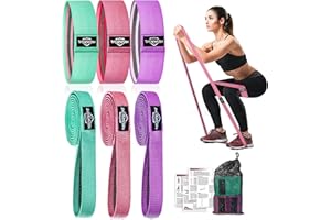 DICYWUDI Fabric Resistance Bands for Working Out, 6Pack Non-Slip Exercise Bands for Women and Men, Fabric Booty Bands for Home, Fitness, Pilates, Stretching