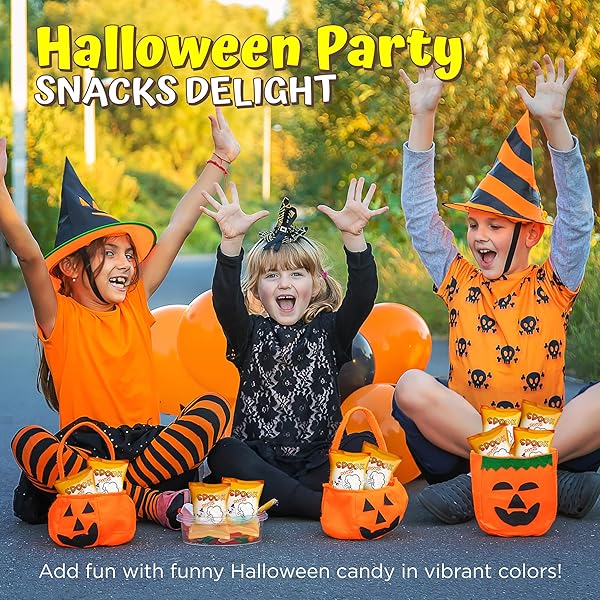 4E’S NOVELTY 24 PACK HALLOWEEN MINI MARSHMALLOWS – SPOOK POOF – INDVIDUALLY WRAPPED VANILLA FLAVOR – HALLOWEENS CANDY FOR KIDS IN BULK, SNACKS FOR TRICK OR TREAT, 17 MARSHMALLOWS IN EACH BAG