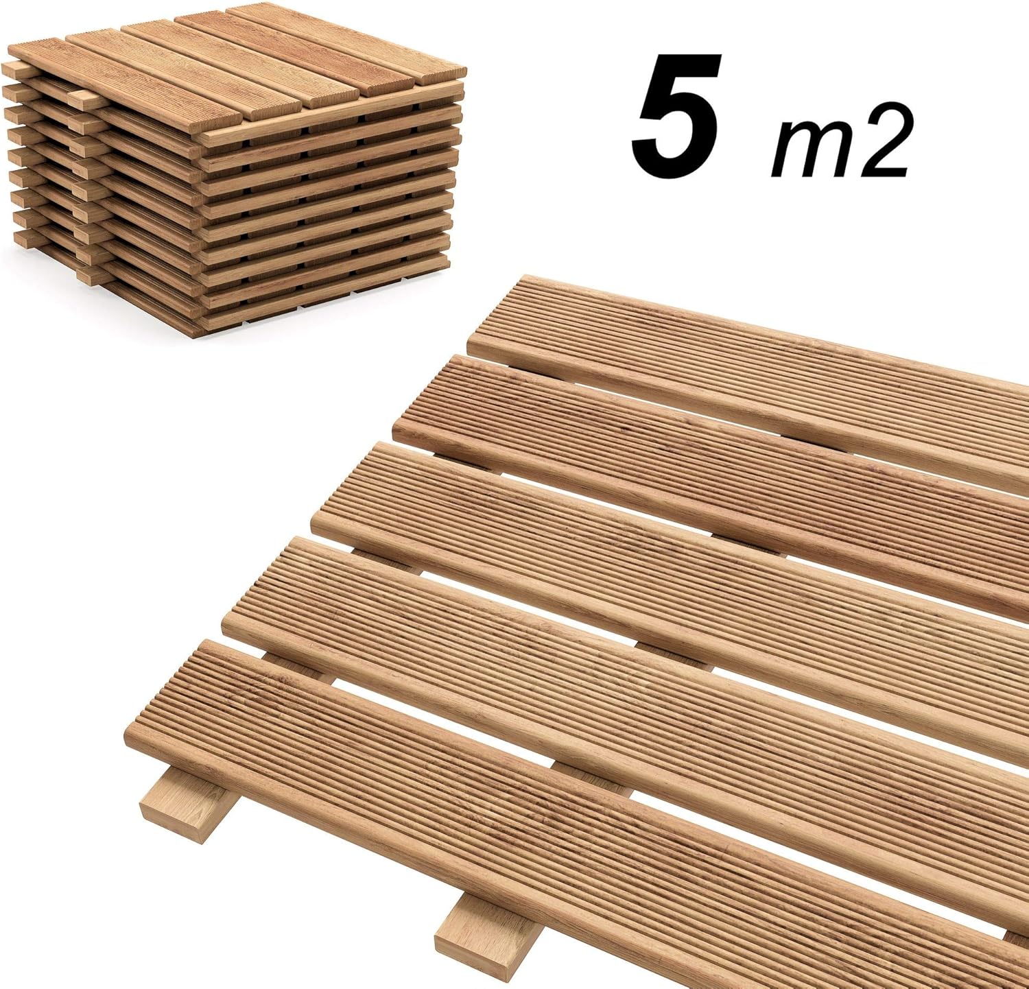 Floranica® Holzfliese komplett aus imprägniertem Lärchenholz