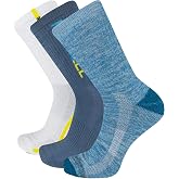 Merrell unisex-adult Men's and Women's Recycled Lightweight Cushion Socks - 3 Pair Pack - Repreve Hiking Arch Support