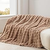 Berkshire Faux Fur & Velisse Reversible Blanket - Ultra Soft Plush Blanket for Couch and Bed, Luxury Fluffy Sofa Decor, 90" x 90", Cowboy Buffalo