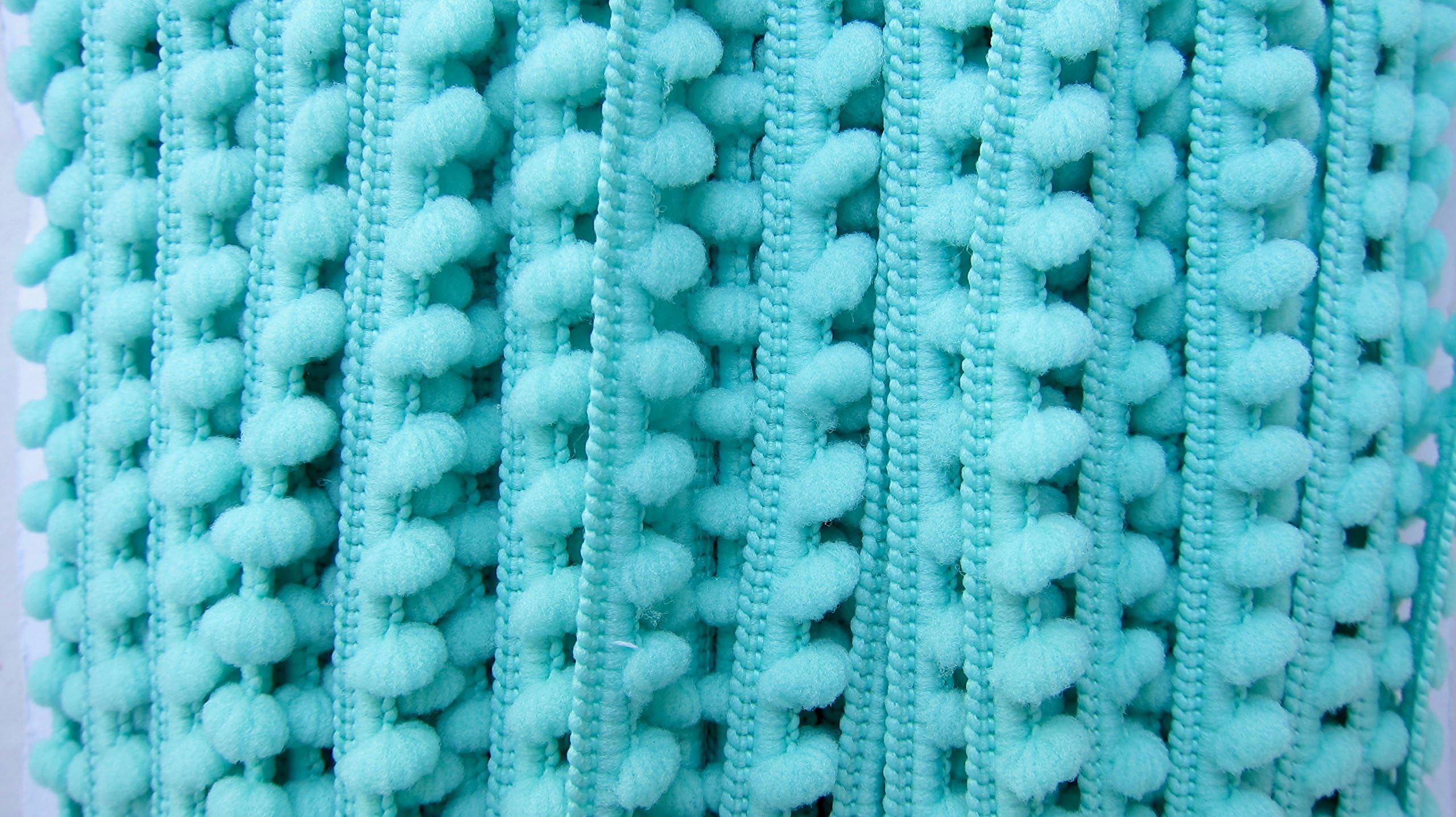 Aqua Teal Mini Pom Pom Fringe Very Small Pompom Ball Trim 1 cm W - 6 yards - Sewing Supplies