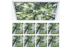 Torixqi 8 Pcs Fluorescent Light Covers for Ceiling Lights Classroom, Magnetic Light Filters, Fluorescent Light Diffuser Covers for Office, Hospitals, Home 4 x 2 Feet (forest)