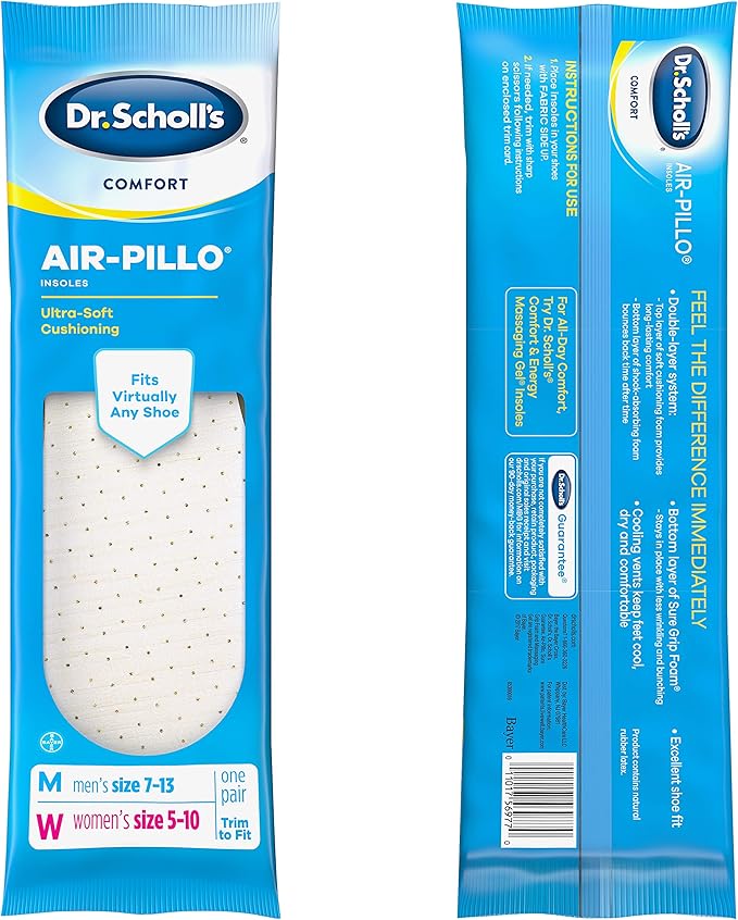 scholl air pillo comfort insoles