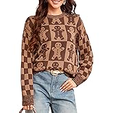 Simplee Womens Christmas Ugly Sweater Long Sleeve Holiday Soft Knit Cute Lightweight Warm Crewneck Pullover 2025 Trendy