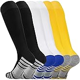 Youth Soccer Socks Football Softball Baseball Cushioned Sports Compression Knee High Socks For Boys/Girls/Women