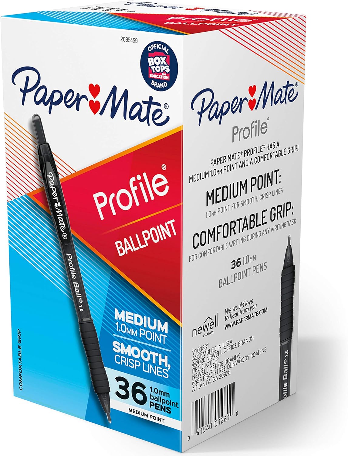 Paper Mate Ballpoint Pen, Profile Retractable Pen, Medium Point (1.0mm), Black, 36 Count : Office Products