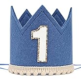Agvgaza Simple 1st Birthday Party Crown - Classic First Birthday Hat, Unisex One Birthday Decor for Photo Props
