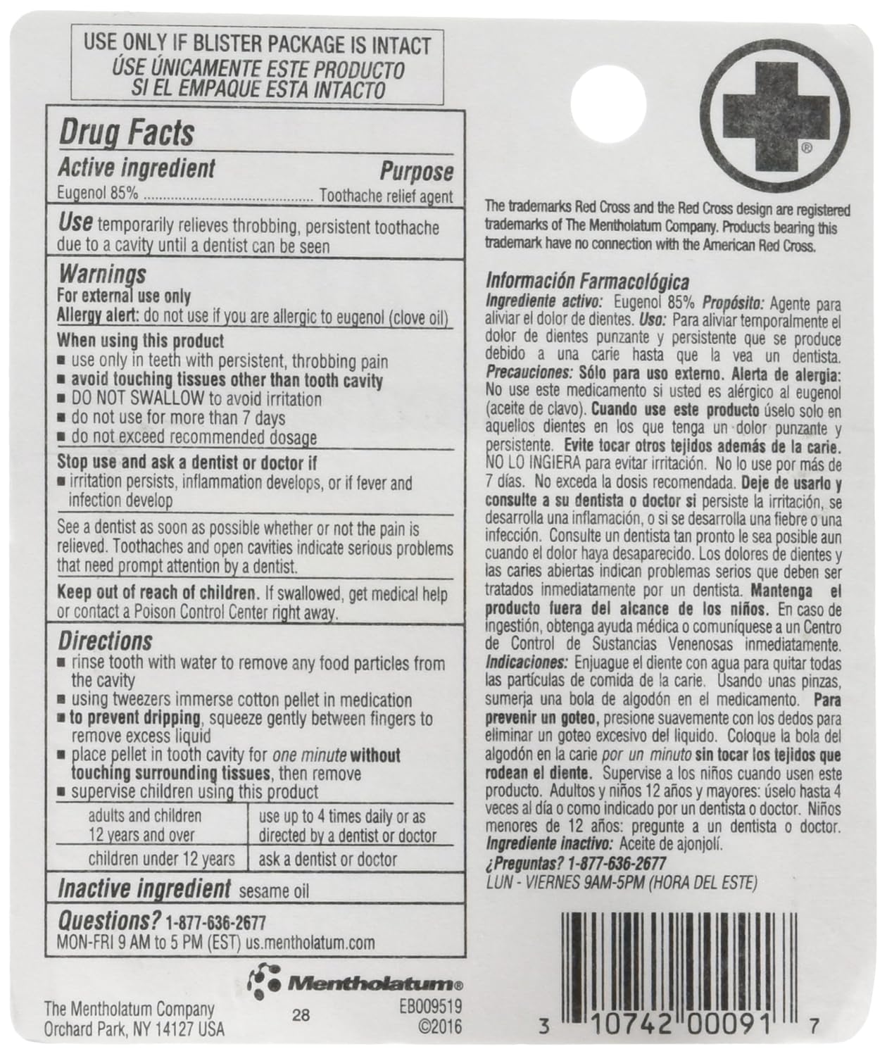 Red Cross Toothache Complete Medication Kit 0.12 oz (Pack of 2) : Beauty
