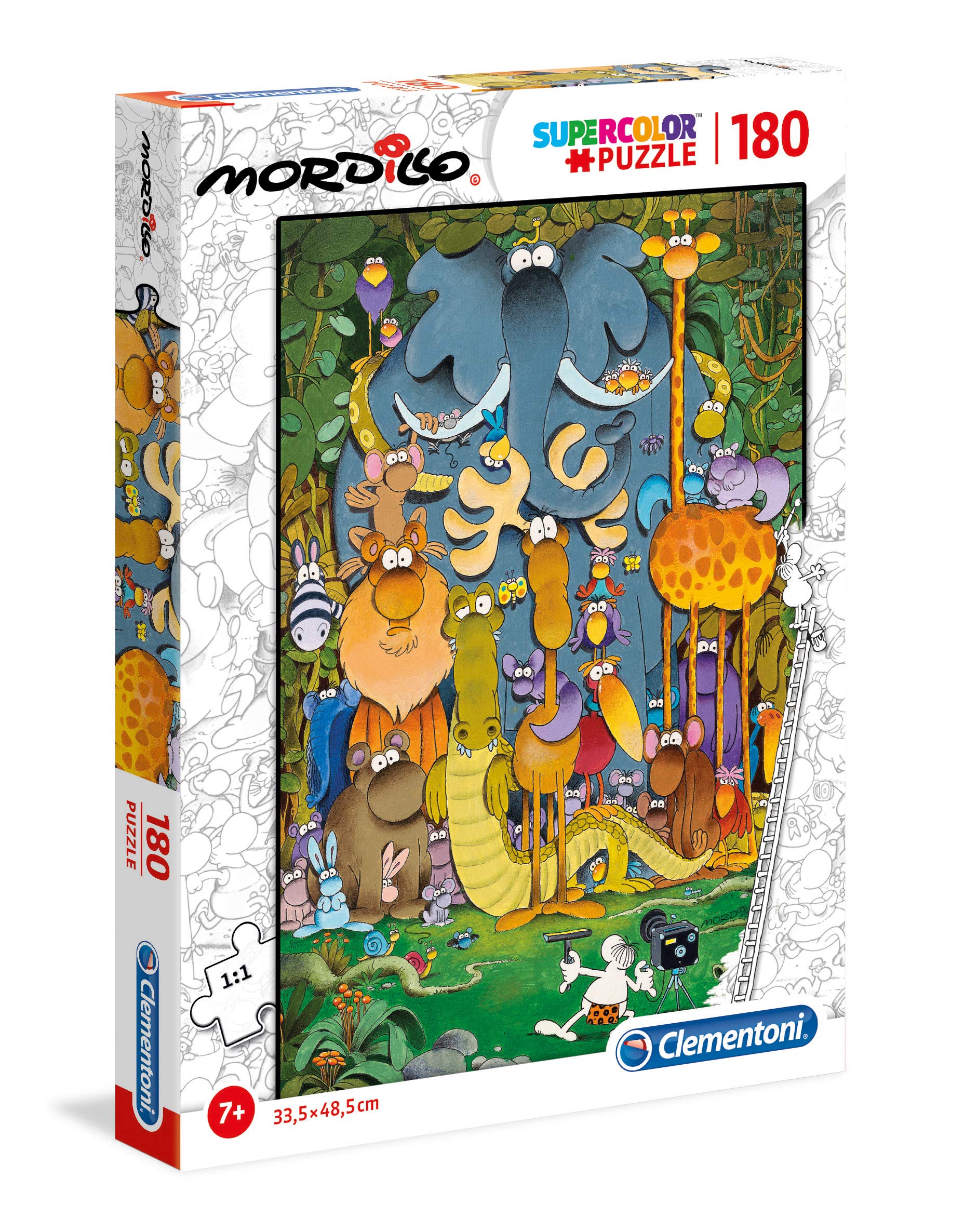 Clementoni - 29204 - Supercolor puzzle - Mordillo, The picture - 180 pieces - Made in Italy - jigsaw puzzle children age 7