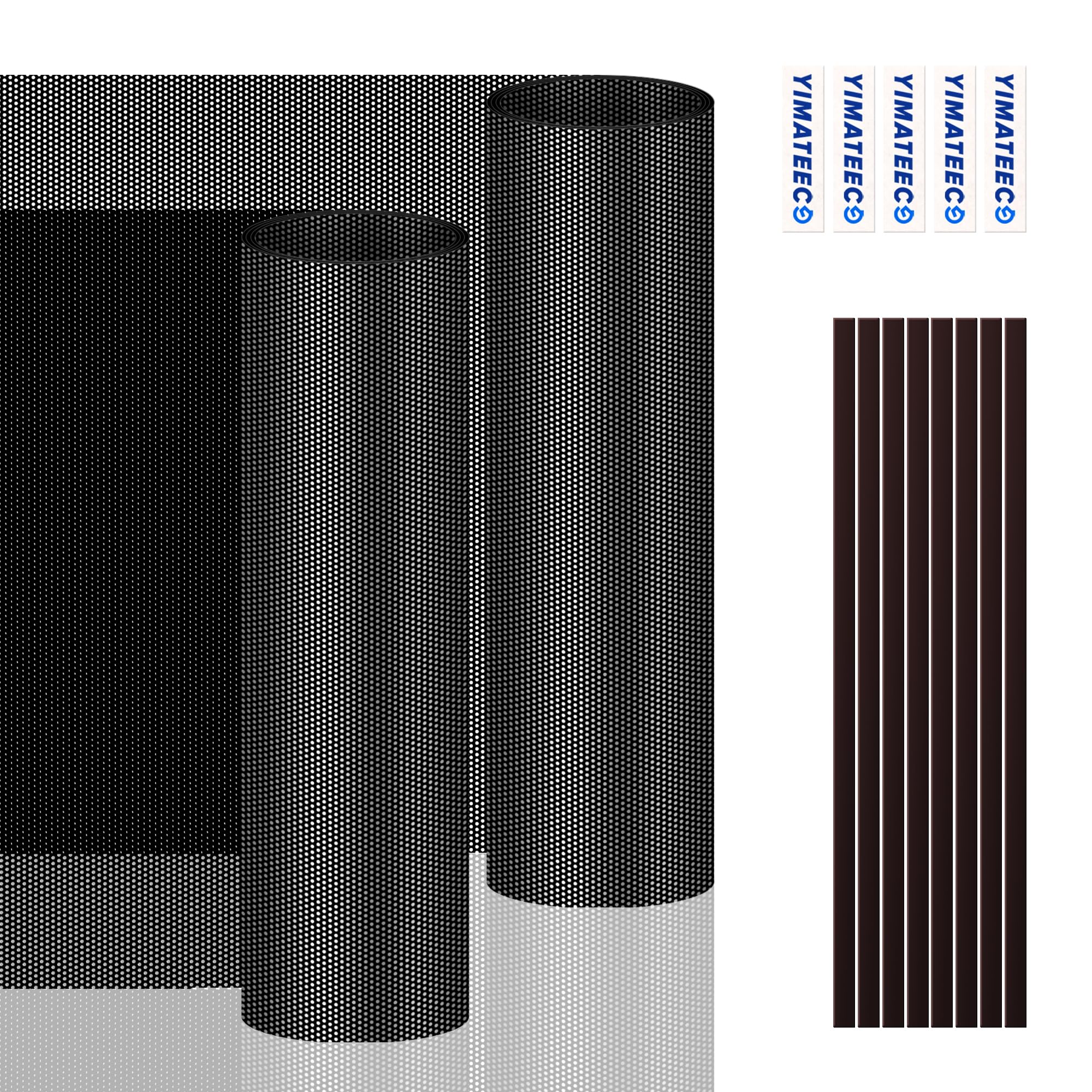 YIMATEECO PC Dust Filter 400x300mm, 2Pack DIY PC Case Dust Mesh Filter PVC Dustproof Cover Cooler Fan Grills with Magnetic Strip for Computer Case Speaker(PVC, 400 * 300mm, 2pcs, Black)