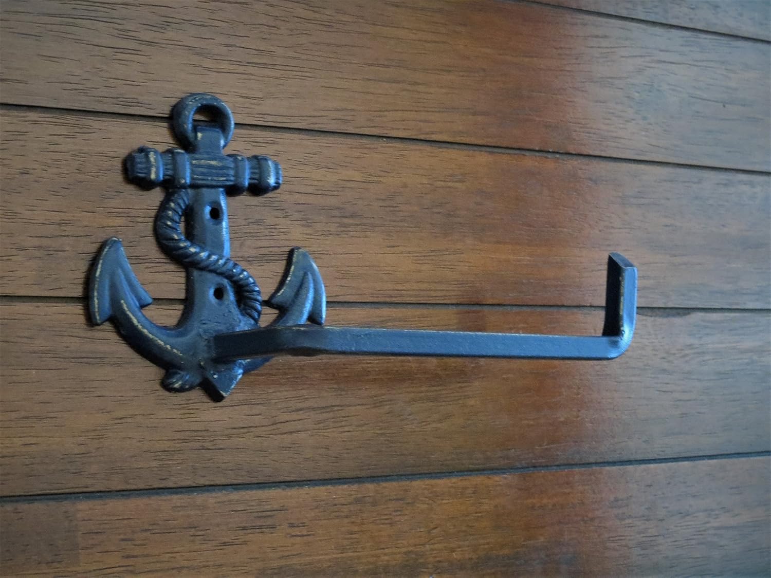 Amazon Com Anchor Shaped Toilet Paper Holder For Nautical Bathroom Decor Navy Blue Or Pick Color Handmade