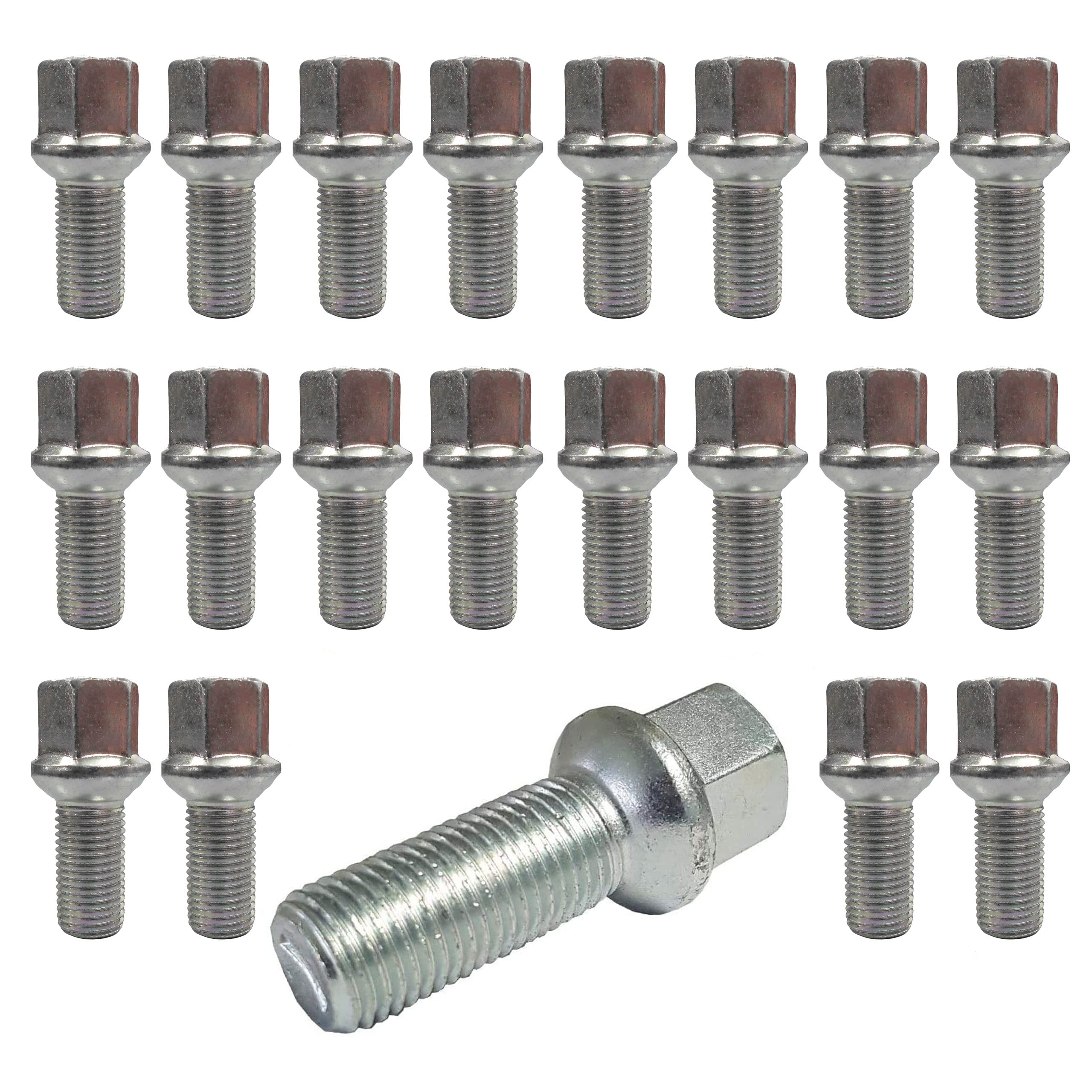 TRACER 20 Wheel Bolts M14 x 1.5 27mm Ball Waistband for Skoda Fabia, Octavia, Rapid, Roomster, Superb, Yeti