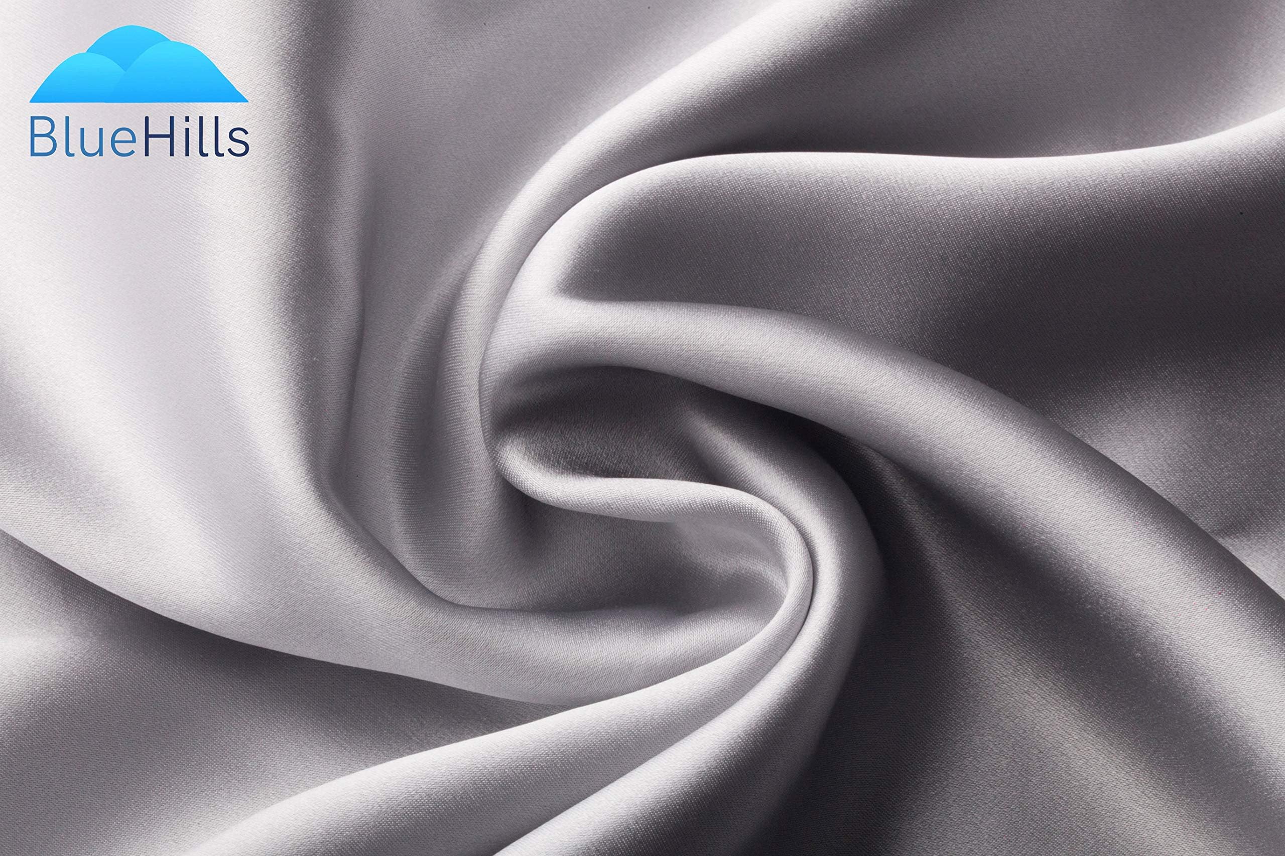 BlueHills 22 Momme 100% Pure Mulberry Natural Soft Both Sides Silk Pillowcase 600 TC for Hair and Skin Hidden Zipper Both Sides Silk Pillow Case (22 Momme 1 Pack Standard, Silver Grey)