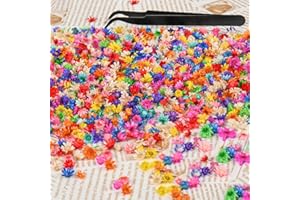 BZHYZKX 450+Pcs Small Dried Flowers for Crafts with Tweezers - Colorful Real Natural Mini Dried Flowers, Tiny Dried Pressed Flowers for DIY Epoxy Resin Jewelry Molds, Candle, Soap Making, Nails