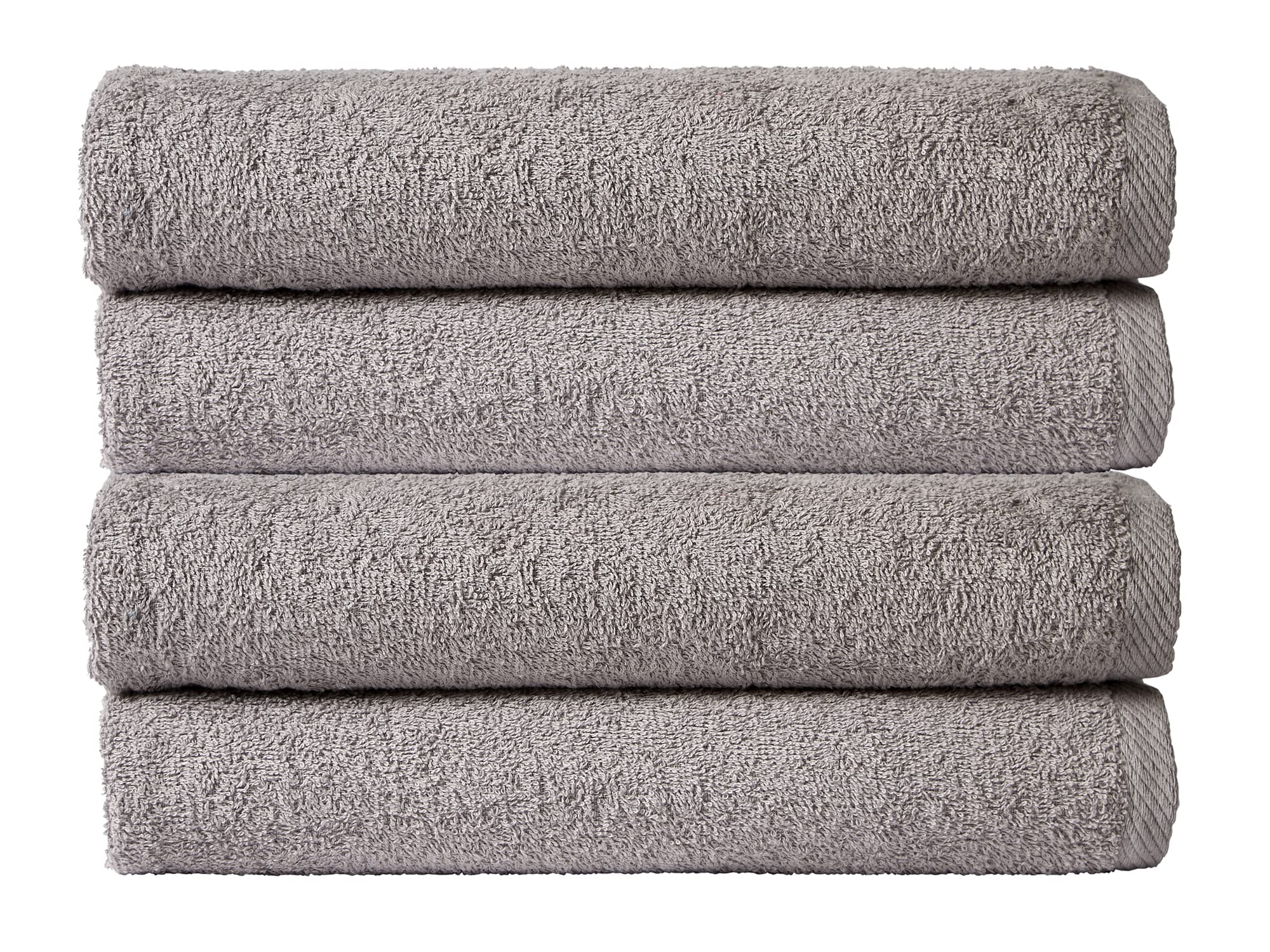 Olivia Rocco Pack Of 4 Bath Sheet Everday Multi Purpose Travel Gym Holiday Towels, Silver
