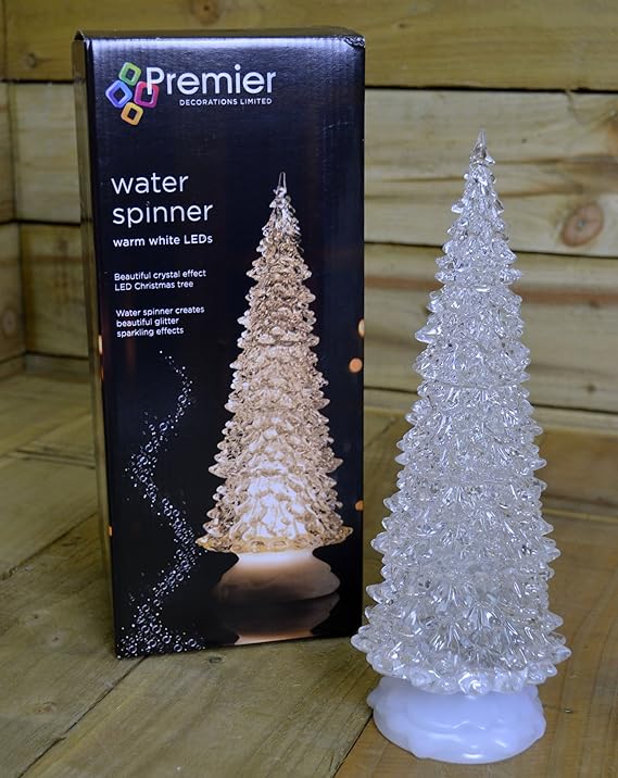 Premier 32cm Battery Operated Light up Water Spinner Christmas Tree