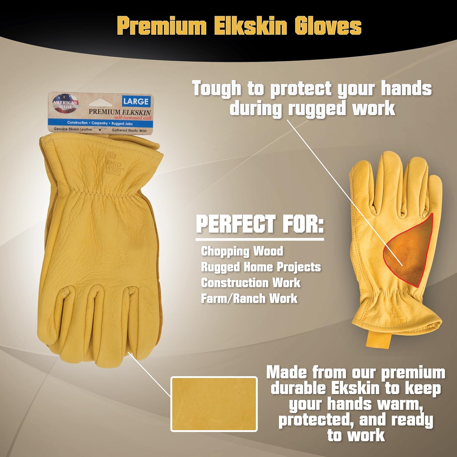 elkskin work gloves