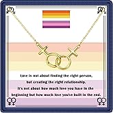 Yvesmillauly Bracelets Lesbian Necklace Lesbian Pride Gifts for Women Girlfriend, LGBT Pride Necklace Jewelry for Valentine's Day, Anniversary, Birthday, Wedding