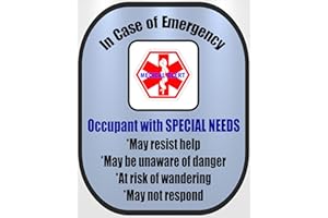 AUTISM SAFETY AWARENESS PRODUCTS Special Needs 2 Pack Medical Alert Safety Decal Sticker