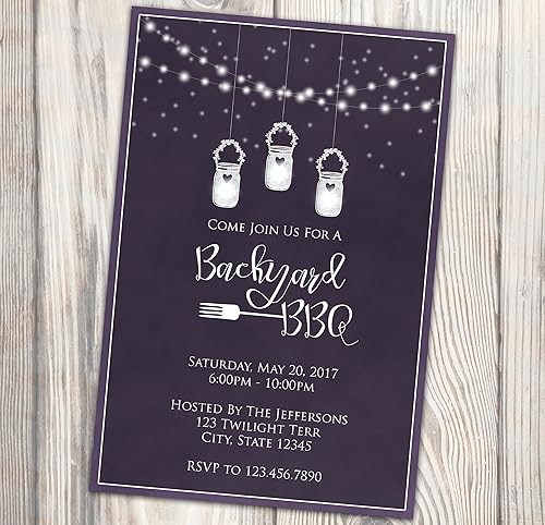 Amazon Com Backyard Bbq Invitation Picnic Party Movie Night