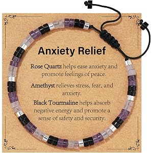 VULETO Healing Crystal Bracelet Jewelry Gifts for Women | Triple Protection/Stress Relief/New Beginnings/Good Luck/Empath Pro