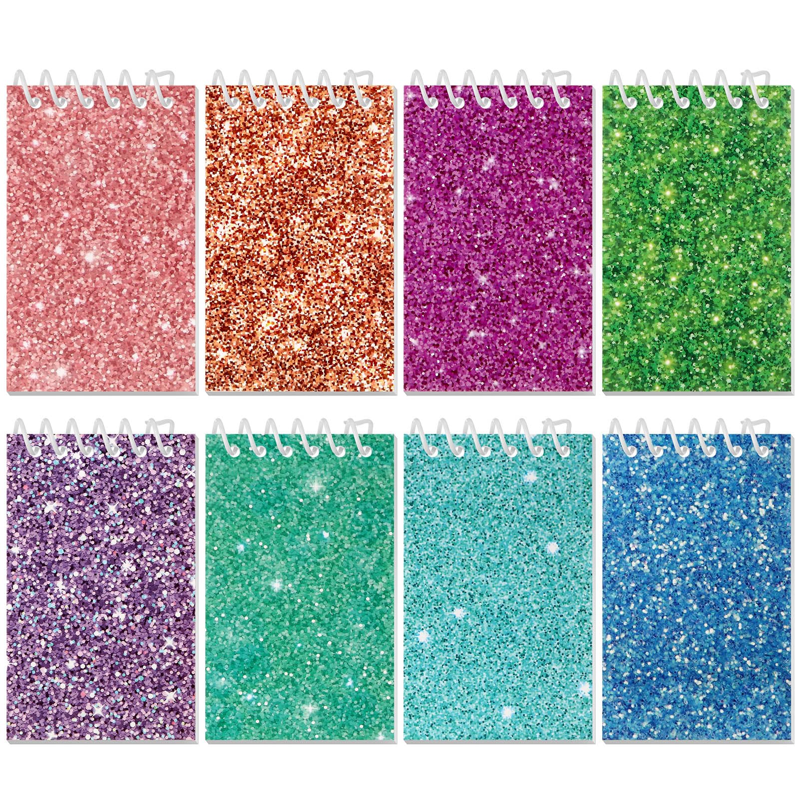 Photo 1 of Glenmal 8 Pcs Mini Notepads for Kids Party Favors Mini Tie Dye Notepads with Glitter Colorful Little Pocket for Girls Gift Classroom Rewards 20 Pages Each (Solid Color)