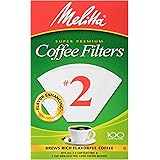 Melitta #2 Cone Coffee Filters, White, 100 Count