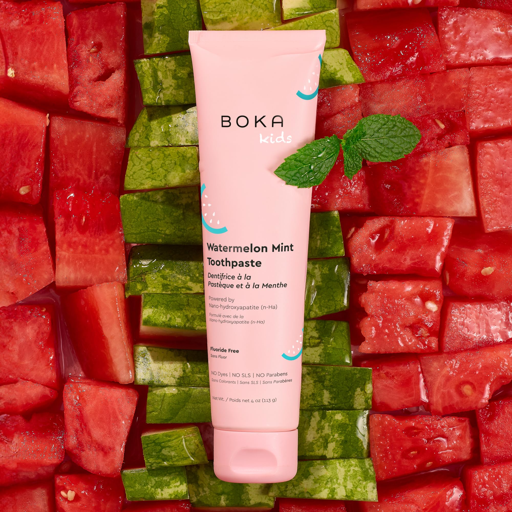 Boka Fluoride Free Toothpaste Nano Hydroxyapatite Toothpaste - Watermelon Mint Flavor, 4 oz 1Pk US Manufactured