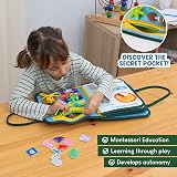 BONNYCO Busy Board for Toddlers Felt Montessori Sensory Board 8 Activities view 3