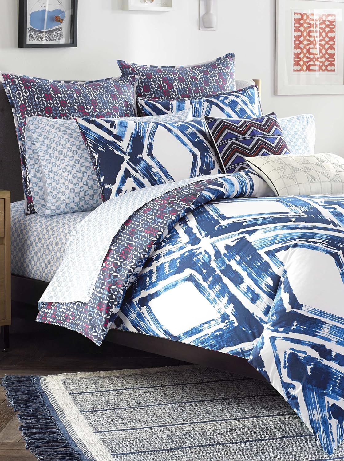 Amazon Com Steve Madden Netty Comforter Set Indigo Twin Home