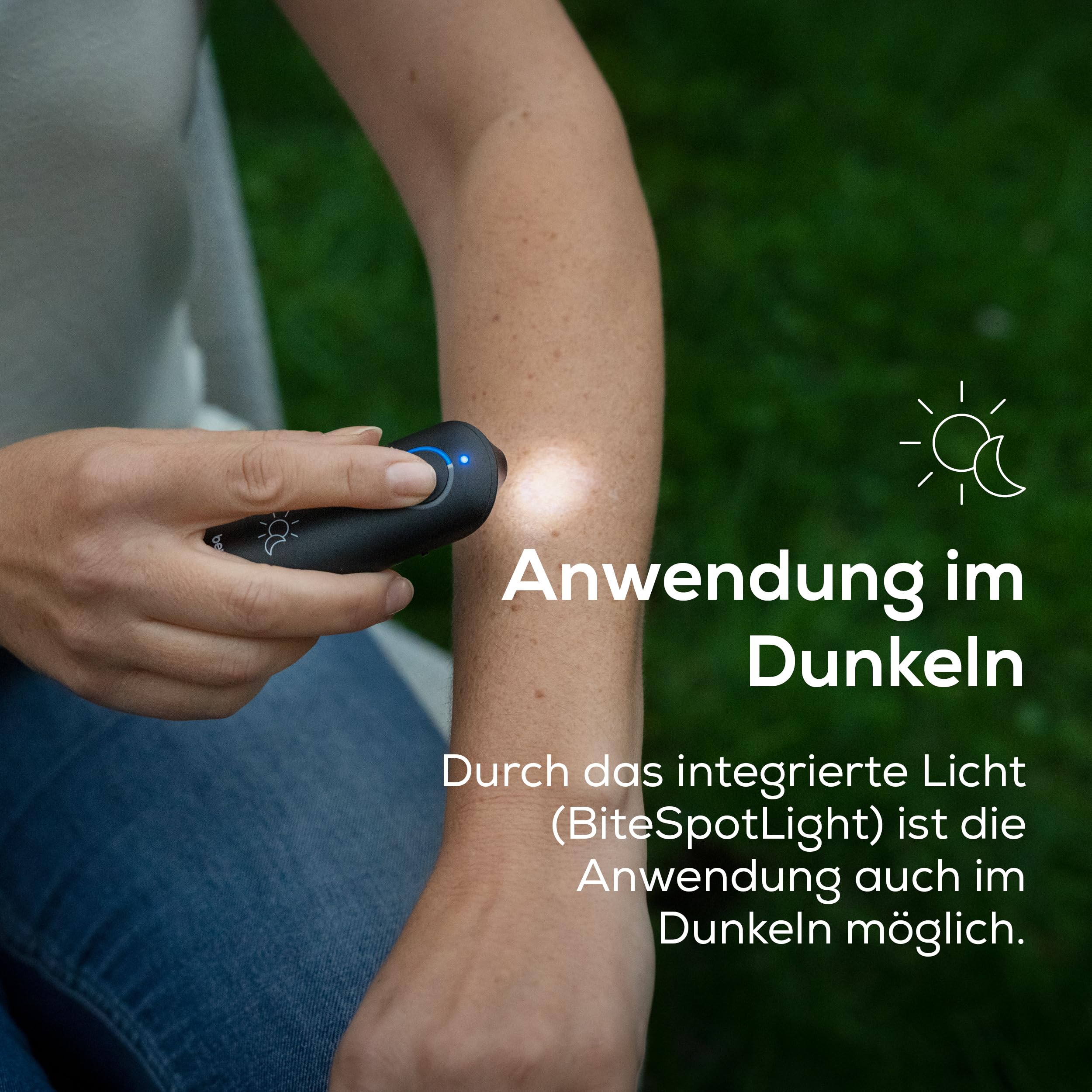 Beurer BiteX Day&Night Insektenstichheiler BR 90, Mückenstich Hitzestift zur Behandlung von Insektenstichen- und bissen, elektronischer Stichheiler, mit Licht zur Anwendung im Dunkeln, Reise-Gadget 3