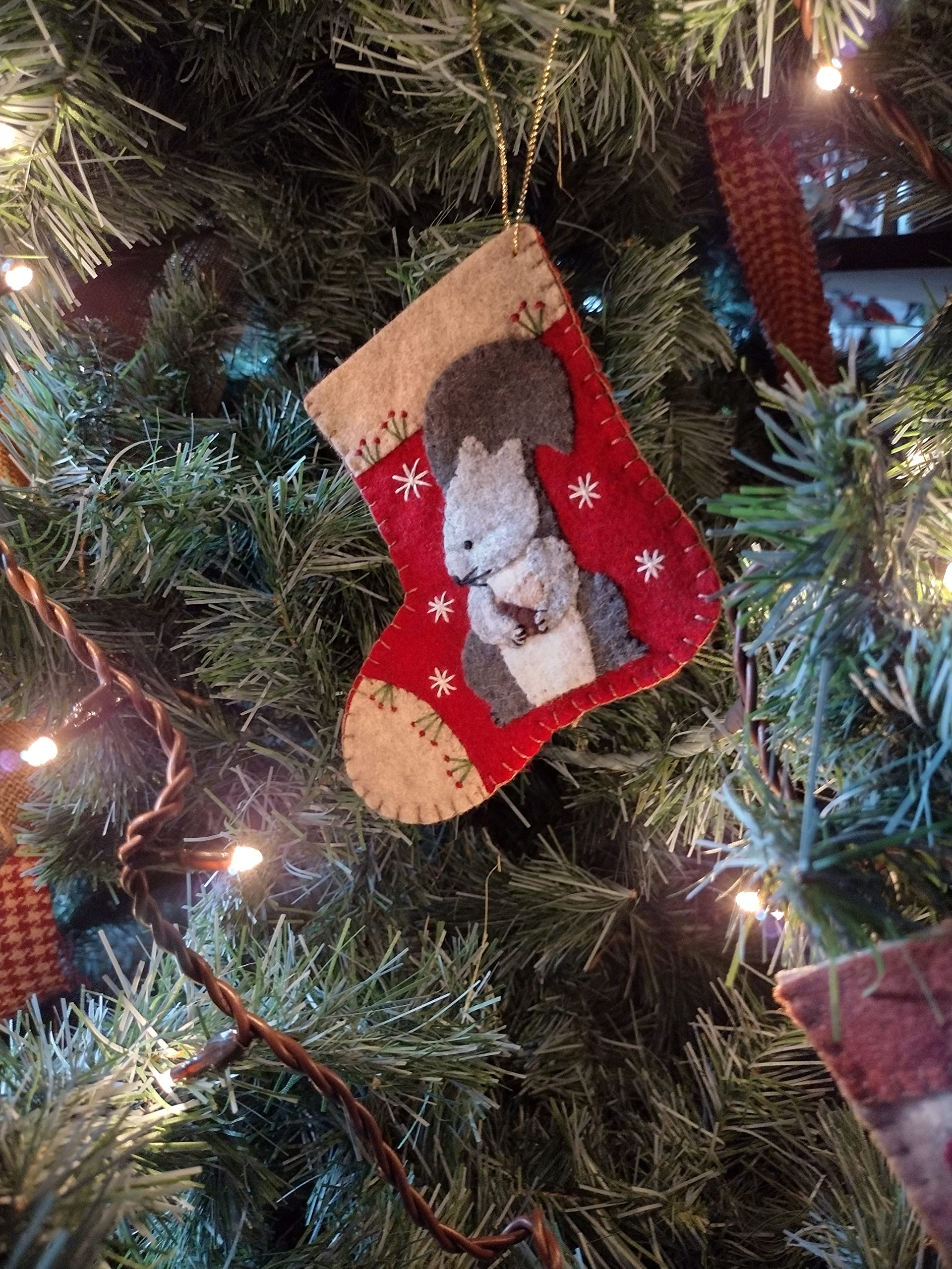 Generic, Christmas Critters Felt Ornament Kit | DIY Wool Stocking Applique from Rachel's of Greenfield, 0919